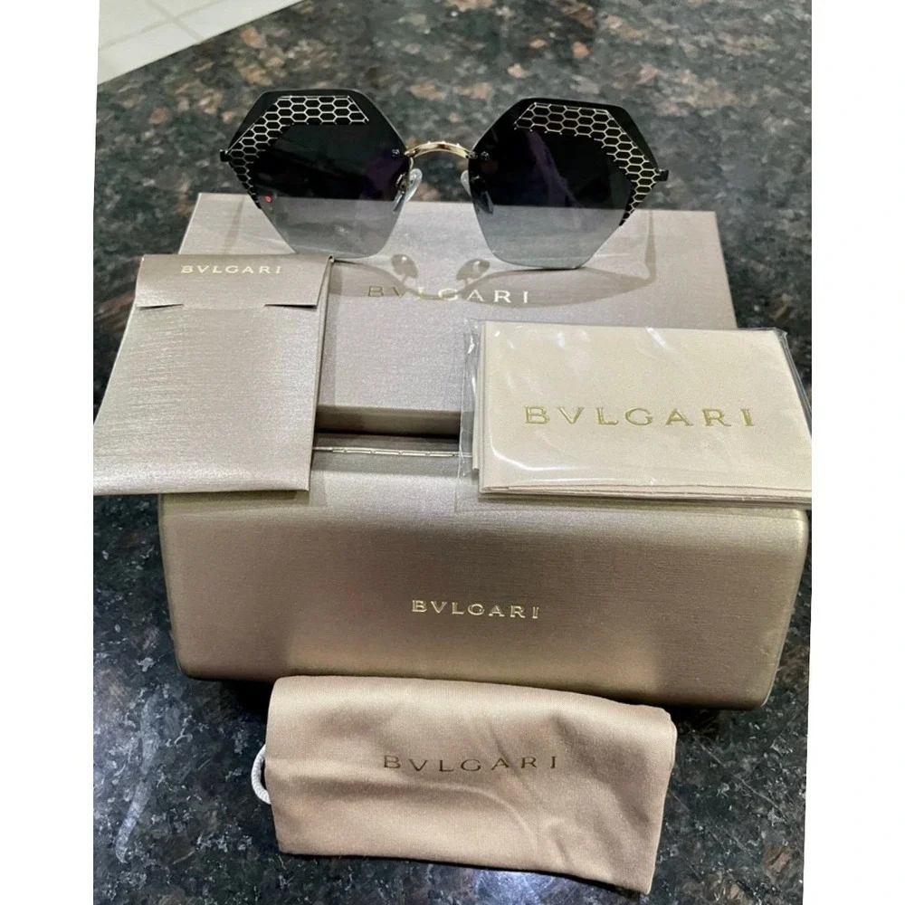 Bulgari Sunglasses Diamond shape lenses made in Italy Luxury‎ Sophisticated